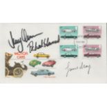 Jeremy Clarkson, Richard Hammond and James May, Top Gear presenters. A signed Motor Cars FDC. Good