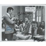 Please Sir!, a 10x8 film photo. Signed by John Alderton who played Bernard Hedges, Carol Hawkins