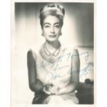 Joan Crawford signed 10x8 vintage black and white photo of the Hollywood film legend. Good