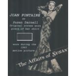 Joan Fontaine piece of skirt worn in The affairs of Susan, set in 10x8 black and white photo. Good