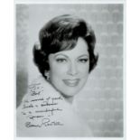 Eleanor Powell signed 10x8 black and white photo. Dedicated. (November 21, 1912 - February 11, 1982)