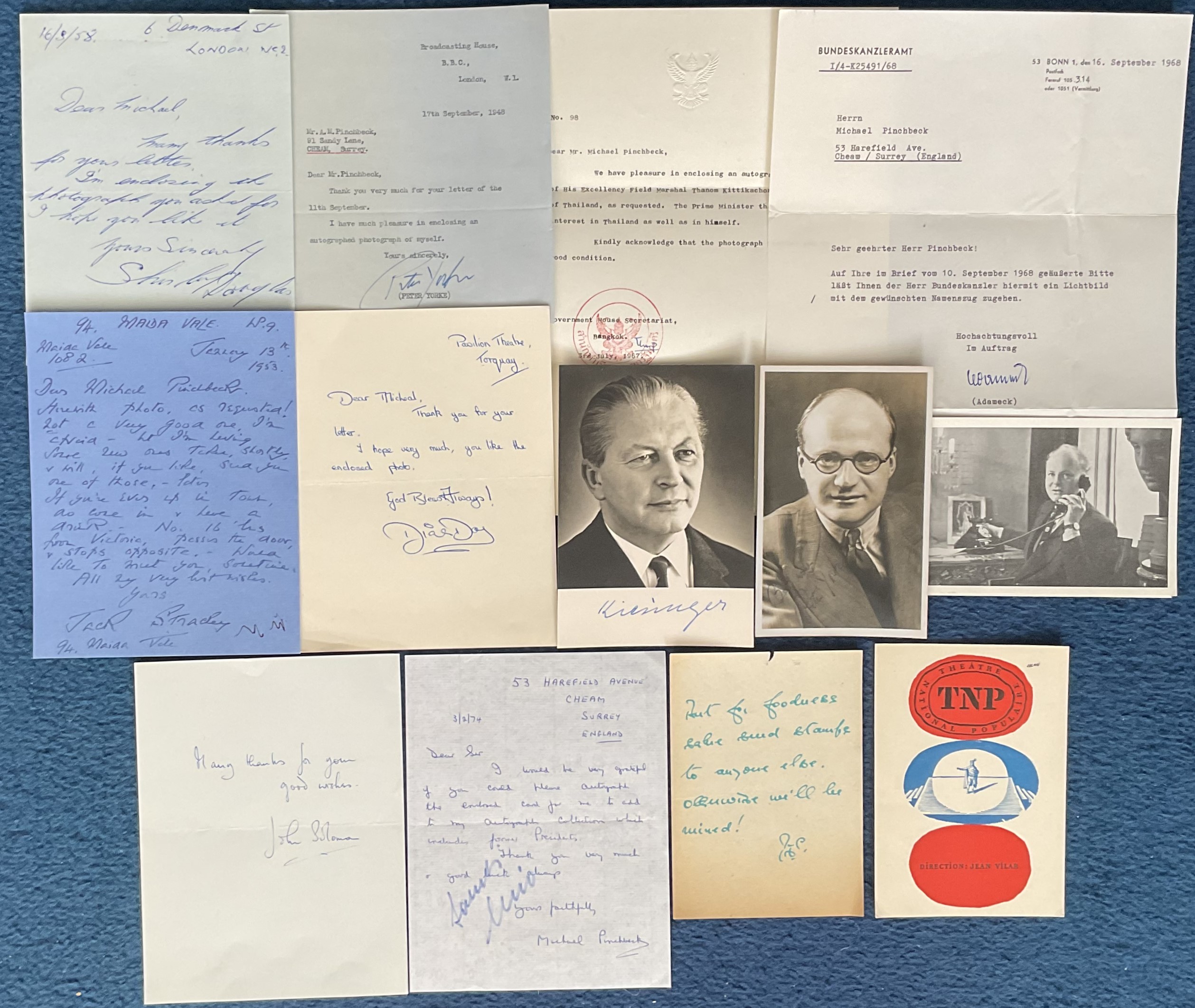 Miscellaneous signature collection of letters and cards, some with original mailing envelopes and - Image 2 of 2