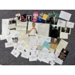 Music collection of assorted signed items including photos, letters, cards and more. This large