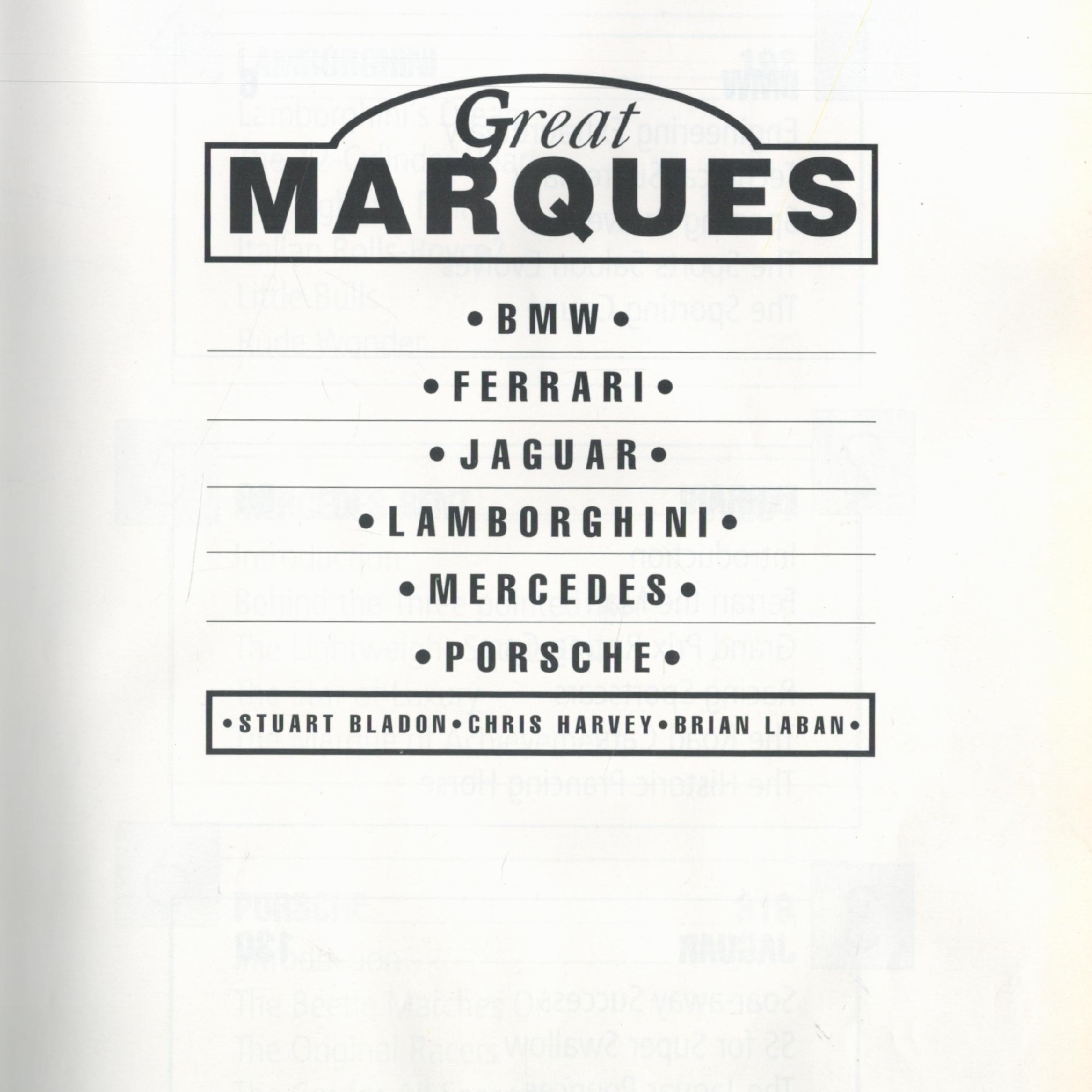 Great Marques BMW, Ferrari, Jaguar, Lamborghini, Mercedes, Porsche, by S Bladon, C Harvey and B - Image 2 of 3