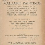 The Anderson Galleries Illustrated Catalogue of Valuable Paintings 1920 First Edition Softback