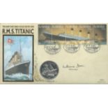 Titanic survivor Millvina Dean signed Benham 1998 RMS Titanic Coin FDC, St Vincent and Grenadines