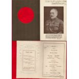 Field Marshal Douglas Haig, 1st Earl Haig signed vintage Comrades Luncheon dinner menu dated March