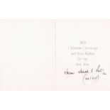 Dambuster Frank Appleby signed Christmas Card inscribed from Frank and Pat (106/617) taken from