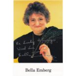 Bella Emberg, British Comedy Actress, 6x4 inch Signed Photo. Good condition. All autographs come