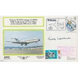 Sir George Edwards Signed Vickers VC10 Prototype 25 Anniv 1st flight Brooklands Flown FDC. Flown