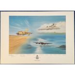 WW2 John Larder 25x17. 5 Colour Special Edition 345/617 Print Titled 50 Years Fly By Multi Signed by