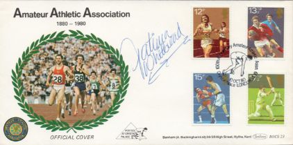 Athletics Fatima Whitbread signed Amateur Athletic Association 1880 to 1980 commemorative FDC London