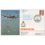 WW2 RAF Ted Wass (617 Sqn) Signed Dortmund-Ems Canal Dambusters FDC. Image shows Tallboy Bombs being