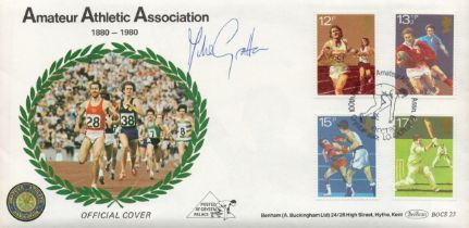 Athletics Mike Gratton signed Amateur Athletic Association 1880-1980 Official Cover PM 100th