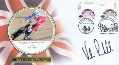 Cycling Victoria Pendleton signed Best in the World FDC PM Commemoration of the closing of the games