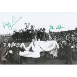 Autographed CELTIC 12 x 8 photo - B/W, depicting a wonderful image showing Celtic players parading