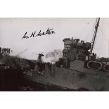 WW2 St Nazaire Raid commando Bill Watson MC signed 8x12 inch HMS Campbeltown photo. Watson blew up
