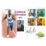 Athletics Linford Christie OBE signed Autographed Editions commemorative FDC. Linford Cicero