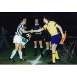 Autographed PAT RICE 12 x 8 photo - Col, depicting the Arsenal captain shaking hands with his