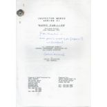 Inspector Morse Writer Colin Dexter Signed Happy Families Script for 18/2/1992. Signed in blue