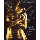 007 James Bond multi signed 8x10 photo signed by FIVE actors who starred in a Bond movie in Madeline