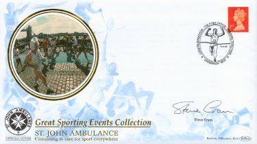 Athletics Steve Cram signed Great Sorting Events Collection St John Ambulance FDC PM London Marathon