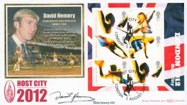 Olympics David Hemery signed London Host City 2012 commemorative Benham FDC double pm Host City