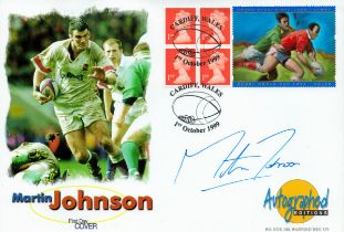 Rugby Martin Johnson signed Autographed editions FDC PM Cardiff Wales 1st October 1999. Good