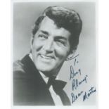 Dean Martin signed 10x8 black and white photo dedicated. Dean Martin (born Dino Paul Crocetti;