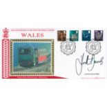 Rugby Jonathan Edwards signed 45th Anniversary of the First Regional Stamps Wales FDC double PM