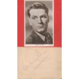 Laurence Olivier signed album page and 6x4 vintage black and white photo. Laurence Kerr Olivier,