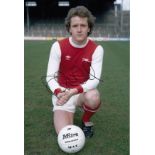 Autographed PETER NICHOLAS 12 x 8 photo - Col, depicting the Arsenal midfielder striking a wonderful