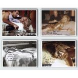 James Bond 007 collection of FOUR different 8x10 photos, each signed by Bond girl Shirley Eaton.
