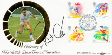 Tennis Pat Cash signed Centenary of the British Lawn Tennis Association Benham FDC PM 130th