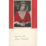 Joan Bennett signed postcard and 6x4 colour post card photo. Joan Geraldine Bennett (February 27,