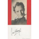 Trevor Howard signed album page and vintage 6x4 sepia photo. Trevor Wallace Howard-Smith (29