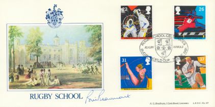 Rugby Bill Beaumont signed Rugby School commemorative FDC PM Rugby School celebrates Ruby World