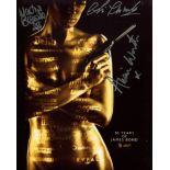 007 James Bond 8x10 photo signed by FOUR stars of Bond movies, including Madeline Smith, Martine