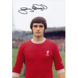 Autographed LARRY LLOYD 12 x 8 photo - Col, depicting the Liverpool centre-half posing for