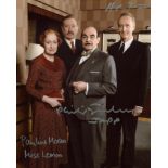 Poirot - TV detective drama series 8x10 photo signed by all three main cast members, Hugh Fraser (