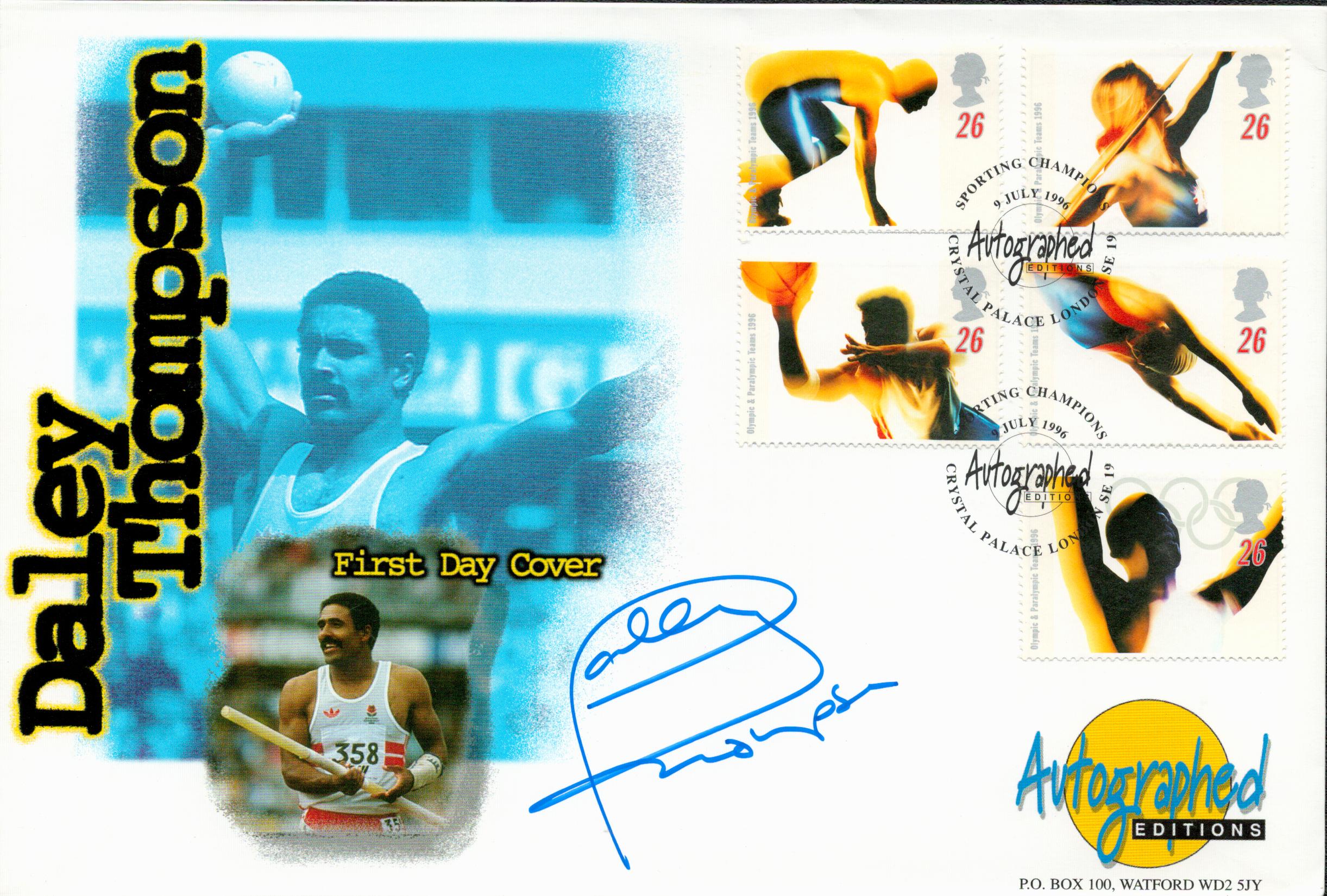 Athletics Daley Thompson signed Autographed Editions FDC pm Sporting Championship Crystal Palace