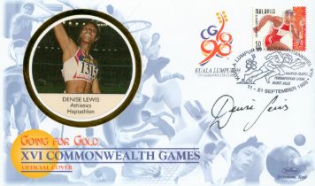 Athletics Denise Lewis signed Going for Gold XVI Commonwealth Games Official Cover PM Kuala Lumpur