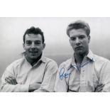 Autographed RON FLOWERS 12 x 8 photo - B/W, depicting Flowers and his team mate Vic Groves posing