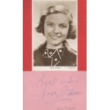 Nova Pilbeam signed 6x4 album page and vintage 6x4 sepia post card photo. Nova Margery Pilbeam (15