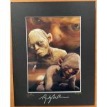 Lord Of the Rings Actor, Andy Serkis signed Gollum matted framed colour photograph. Picturing a