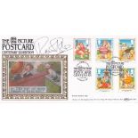 Ronnie Barker signed picture postcard centenary exhibition FDC featuring 5 official stamps plus