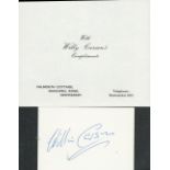 Horse Racing, Willie Carson signed white card and compliments slip. This card is signed in blue