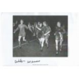 Football, Pat Crerand and Alex Stepney signed 16x2 black and white photograph pictured as they