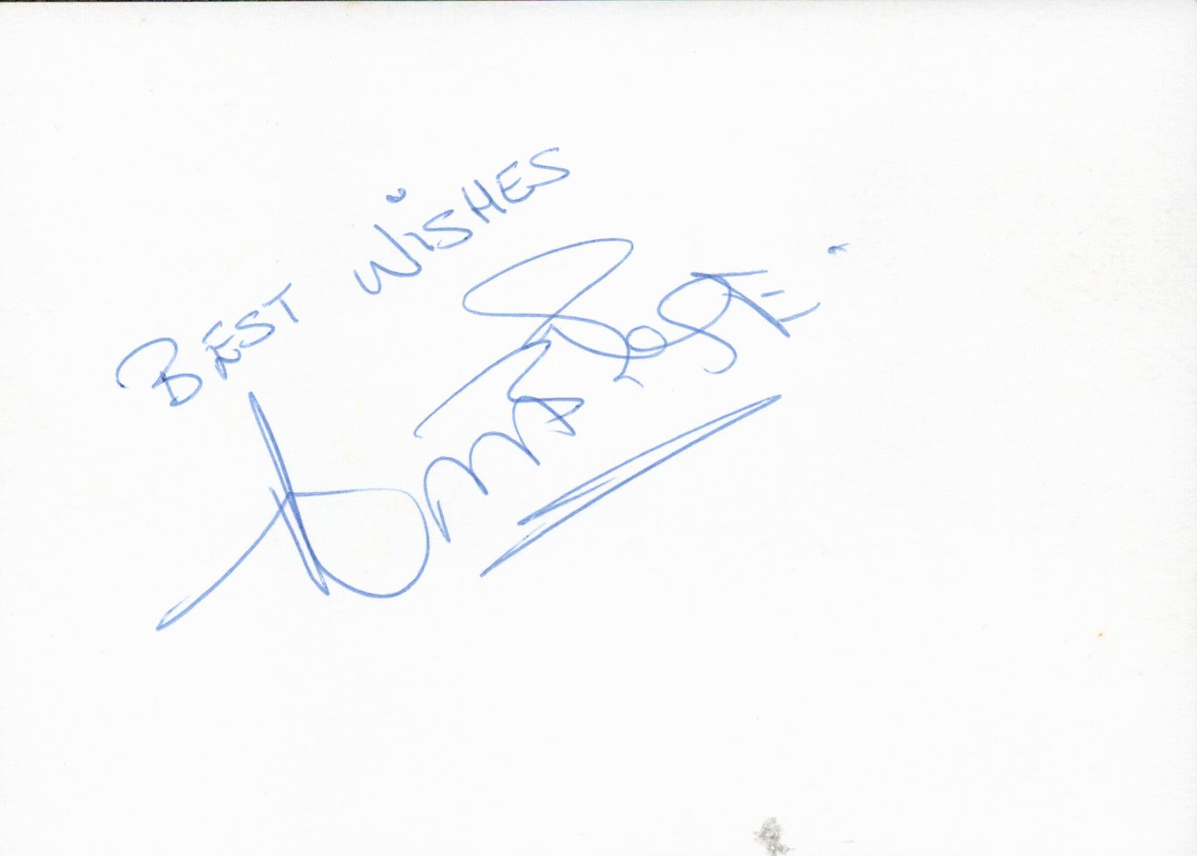 Cricket Curtly Ambrose signed white card. Good condition. All autographs come with a Certificate