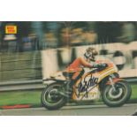 Barry Sheen signed Motor Cycle magazine double page, folded in middle with tiny paper loss bottom RH